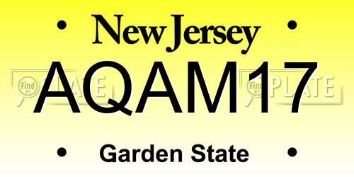 AQAM17 New Jersey License Plate