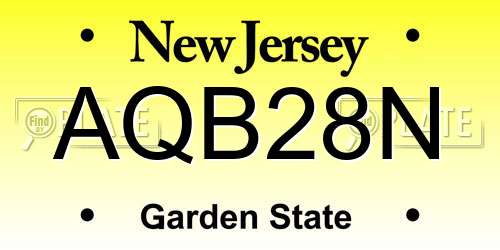 AQB28N New Jersey License Plate