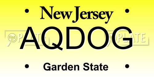 AQDOG New Jersey License Plate