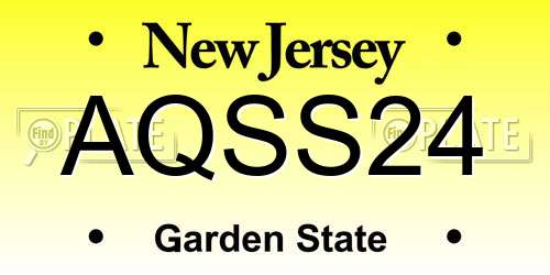 AQSS24 New Jersey License Plate