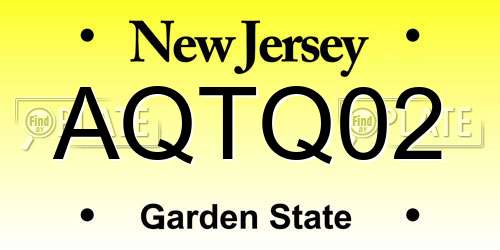 AQTQ02 New Jersey License Plate