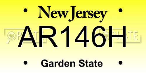 AR146H New Jersey License Plate