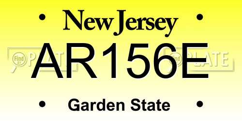 AR156E New Jersey License Plate