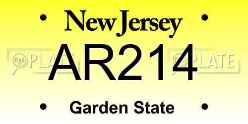 AR214 New Jersey License Plate