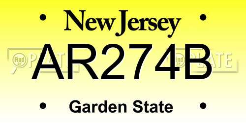 AR274B New Jersey License Plate