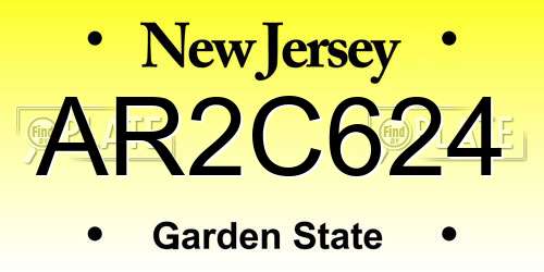 AR2C624 New Jersey License Plate