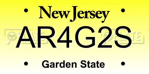 AR4G2S New Jersey License Plate