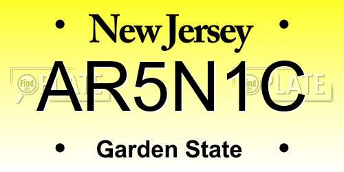 AR5N1C New Jersey License Plate