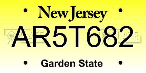 AR5T682 New Jersey License Plate