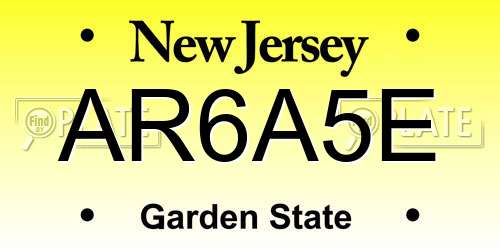 AR6A5E New Jersey License Plate