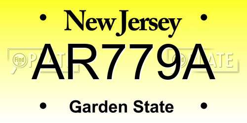 AR779A New Jersey License Plate