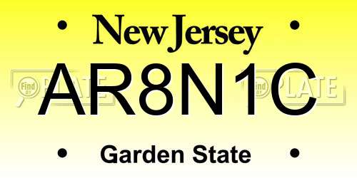 AR8N1C New Jersey License Plate