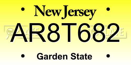 AR8T682 New Jersey License Plate