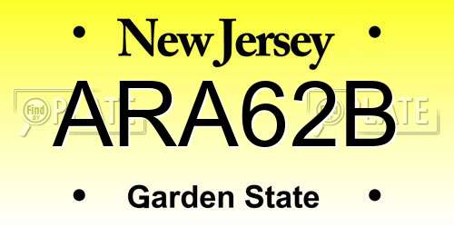 ARA62B New Jersey License Plate