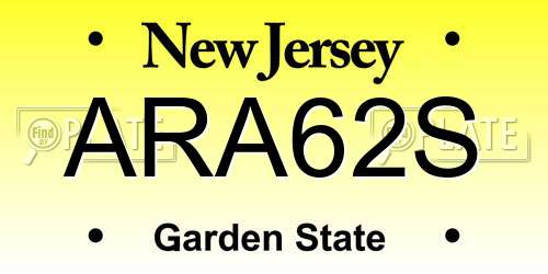 ARA62S New Jersey License Plate
