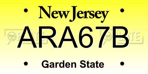 ARA67B New Jersey License Plate