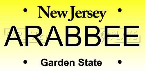 ARABBEE New Jersey License Plate