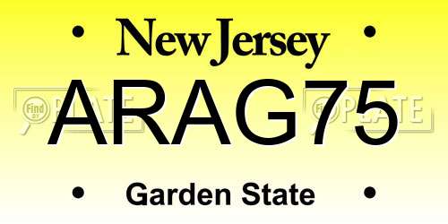 ARAG75 New Jersey License Plate