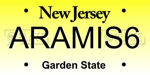 ARAMIS6 New Jersey License Plate