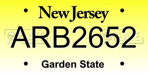 ARB2652 New Jersey License Plate