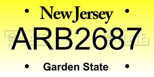 ARB2687 New Jersey License Plate