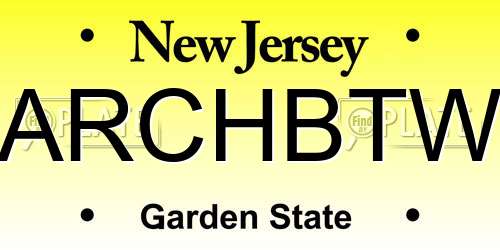 ARCHBTW New Jersey License Plate