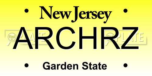 ARCHRZ New Jersey License Plate