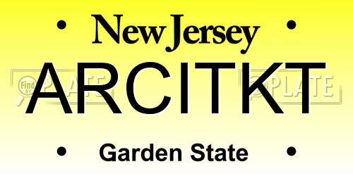 ARCITKT New Jersey License Plate