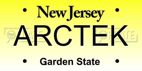 ARCTEK New Jersey License Plate