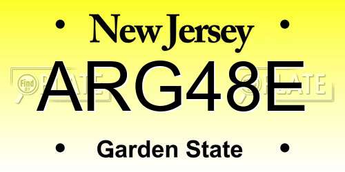 ARG48E New Jersey License Plate
