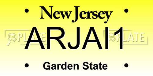 ARJAI1 New Jersey License Plate