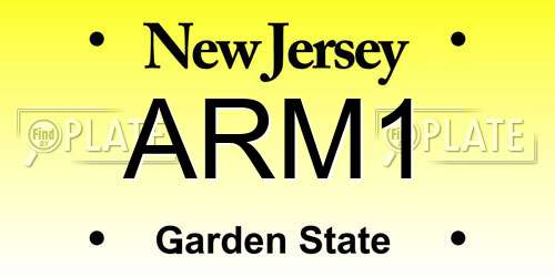 ARM1 New Jersey License Plate
