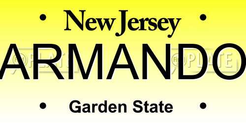 ARMANDO New Jersey License Plate