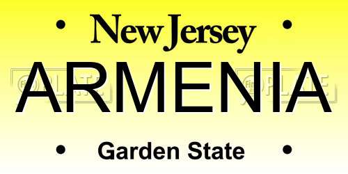 ARMENIA New Jersey License Plate