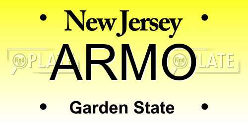 ARMO New Jersey License Plate