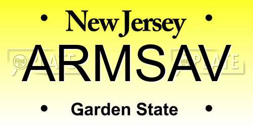 ARMSAV New Jersey License Plate