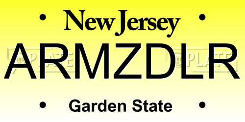 ARMZDLR New Jersey License Plate