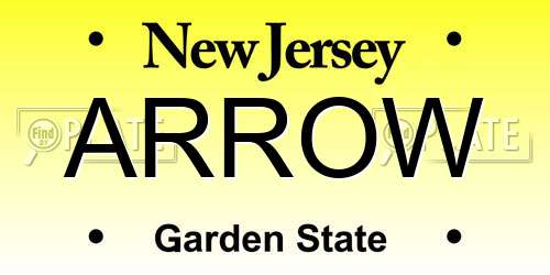 ARROW New Jersey License Plate