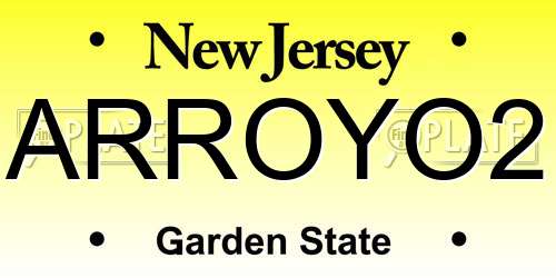 ARROYO2 New Jersey License Plate