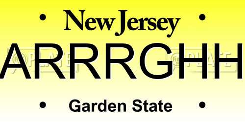 ARRRGHH New Jersey License Plate