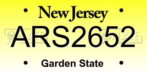 ARS2652 New Jersey License Plate