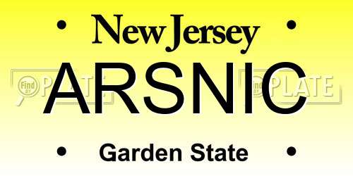 ARSNIC New Jersey License Plate
