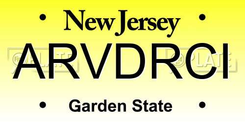 ARVDRCI New Jersey License Plate