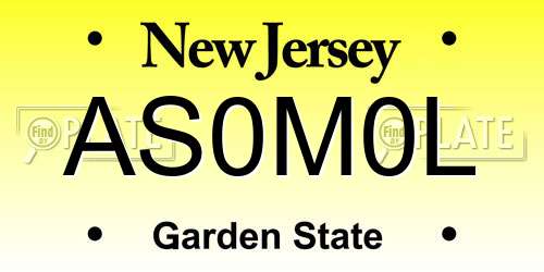AS0M0L New Jersey License Plate