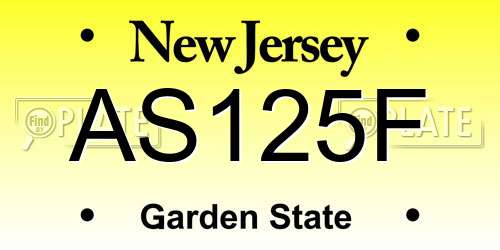 AS125F New Jersey License Plate