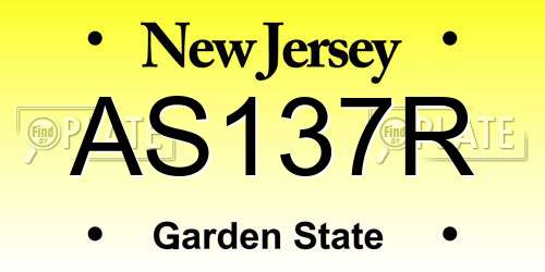 AS137R New Jersey License Plate