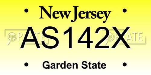 AS142X New Jersey License Plate