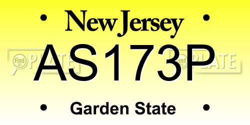 AS173P New Jersey License Plate