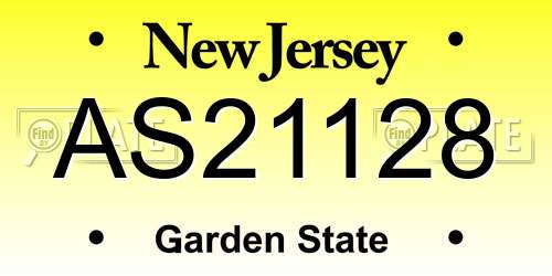 AS21128 New Jersey License Plate