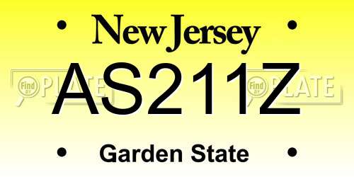 AS211Z New Jersey License Plate